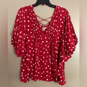 Billabong Ray of Light Top Red Size Small Excellent Condition Flowy